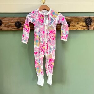 Bonds Zip Wondersuit Pink Floral Baby Sleeper 18-24 Months Size 2 NWT